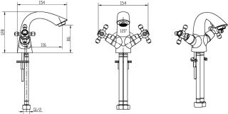 Смеситель для раковины Boheme Crystal хром 271-CRST